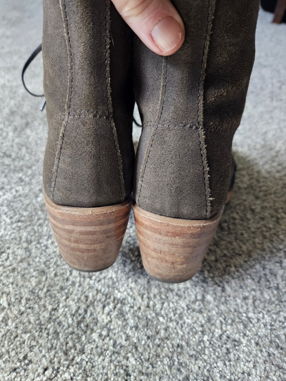 Olive Redwing Suede Lace-Up Ankle Boots - Picture 4 of 9
